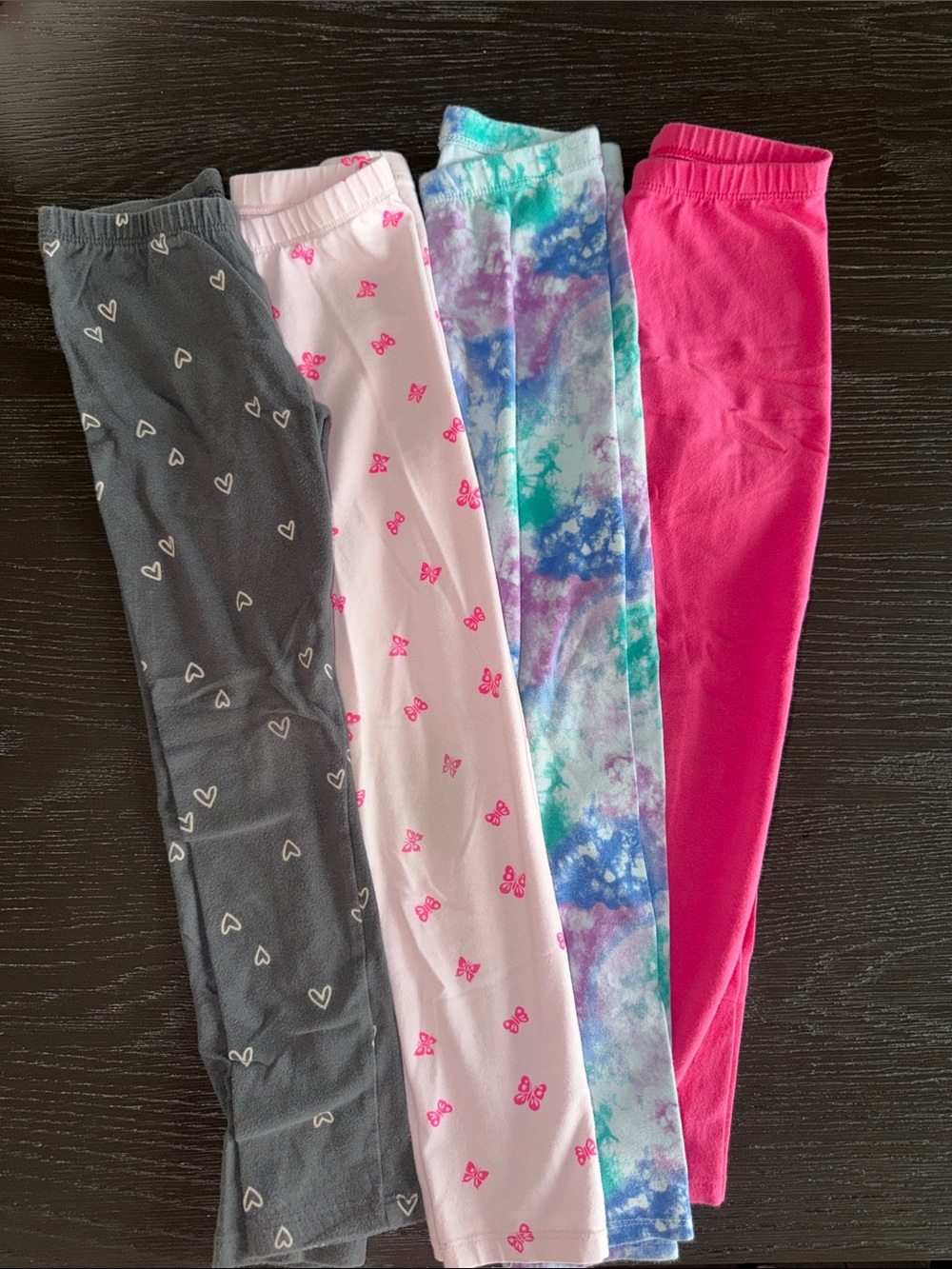 Cat & Jack Girls' Leggings Set - Hot Pink, Light Pink, Gray & Tie-Dye